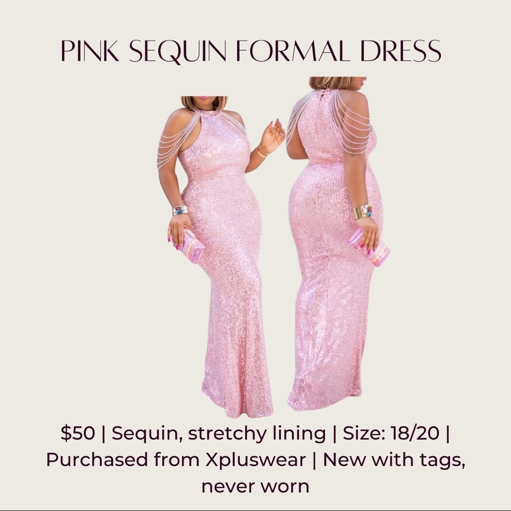 Pink Sequins Formal Dress